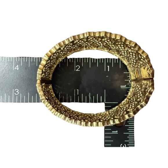 Vintage Gold Tone Bracelet with Rhinestones Cuff Style - Picture 5 of 5